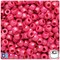 BeadTin Dark Pink Opaque AB 9x6mm Barrel Plastic Pony Beads (300pcs)